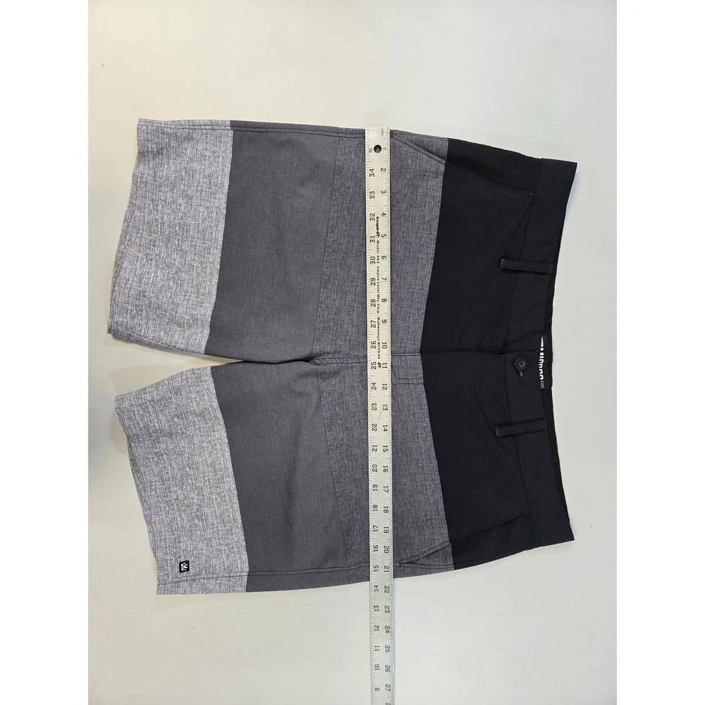 Micros‎ Mens Hybrid Board Shorts Size 34 Black Grey Colorblock Quick Dry